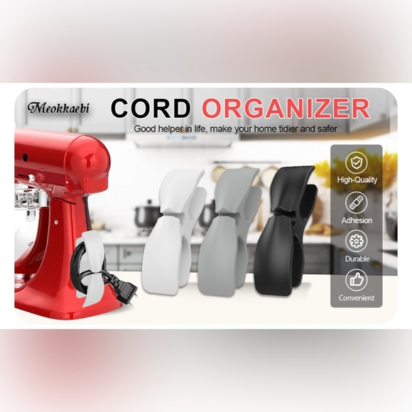 NEW! 3 Pack Cord Organizer for Appliance Cords, Upgrade Adhesive Appliance Cord - Picture 6 of 15